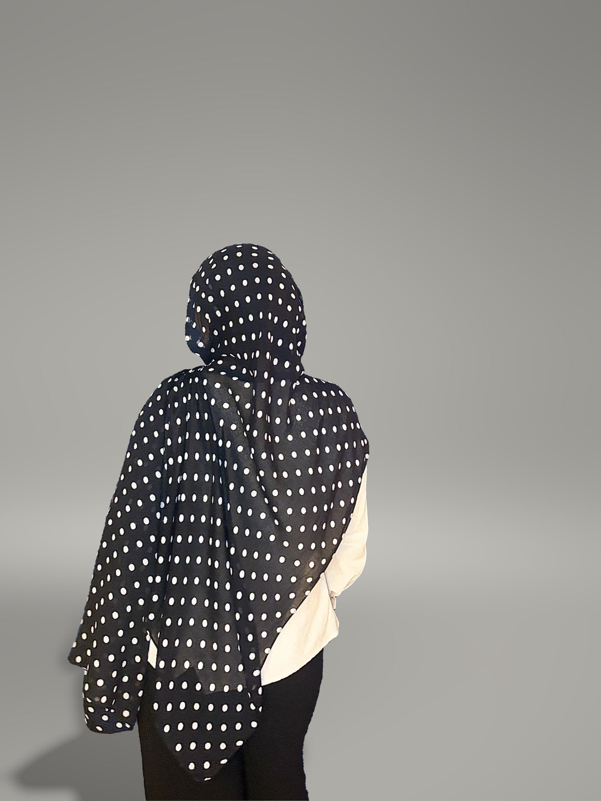 Polka Noir Printed Modal Hijab