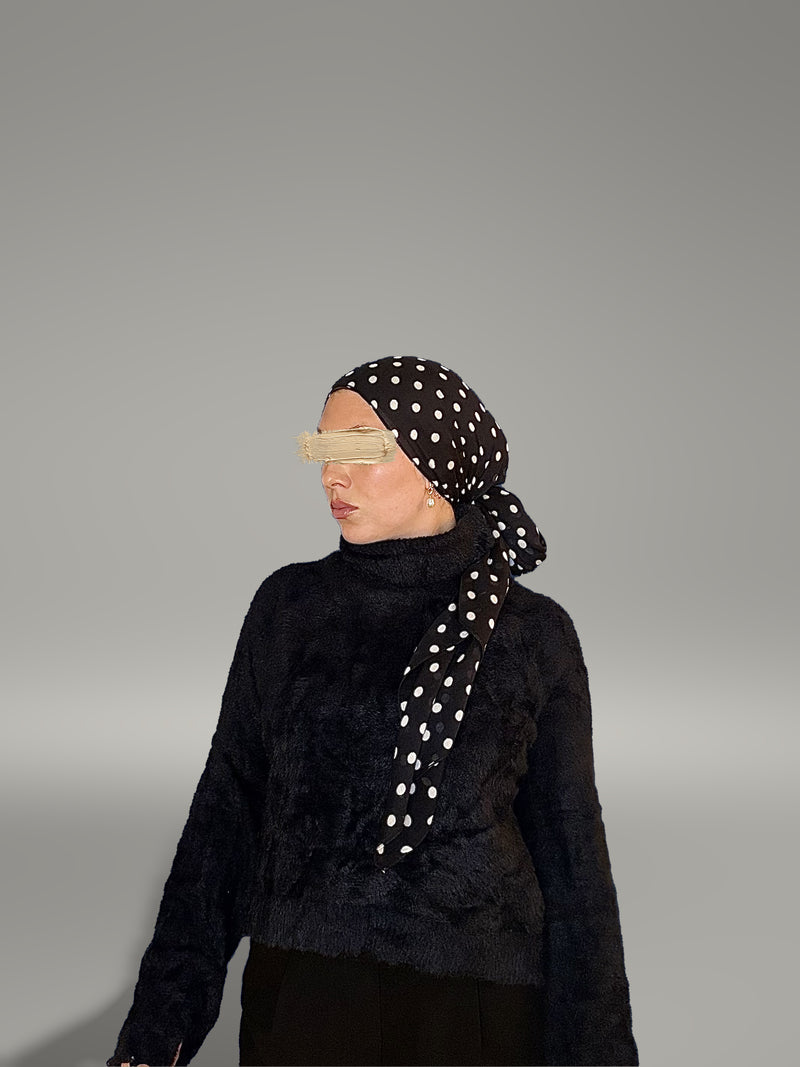 Polka Noir Printed Modal Hijab