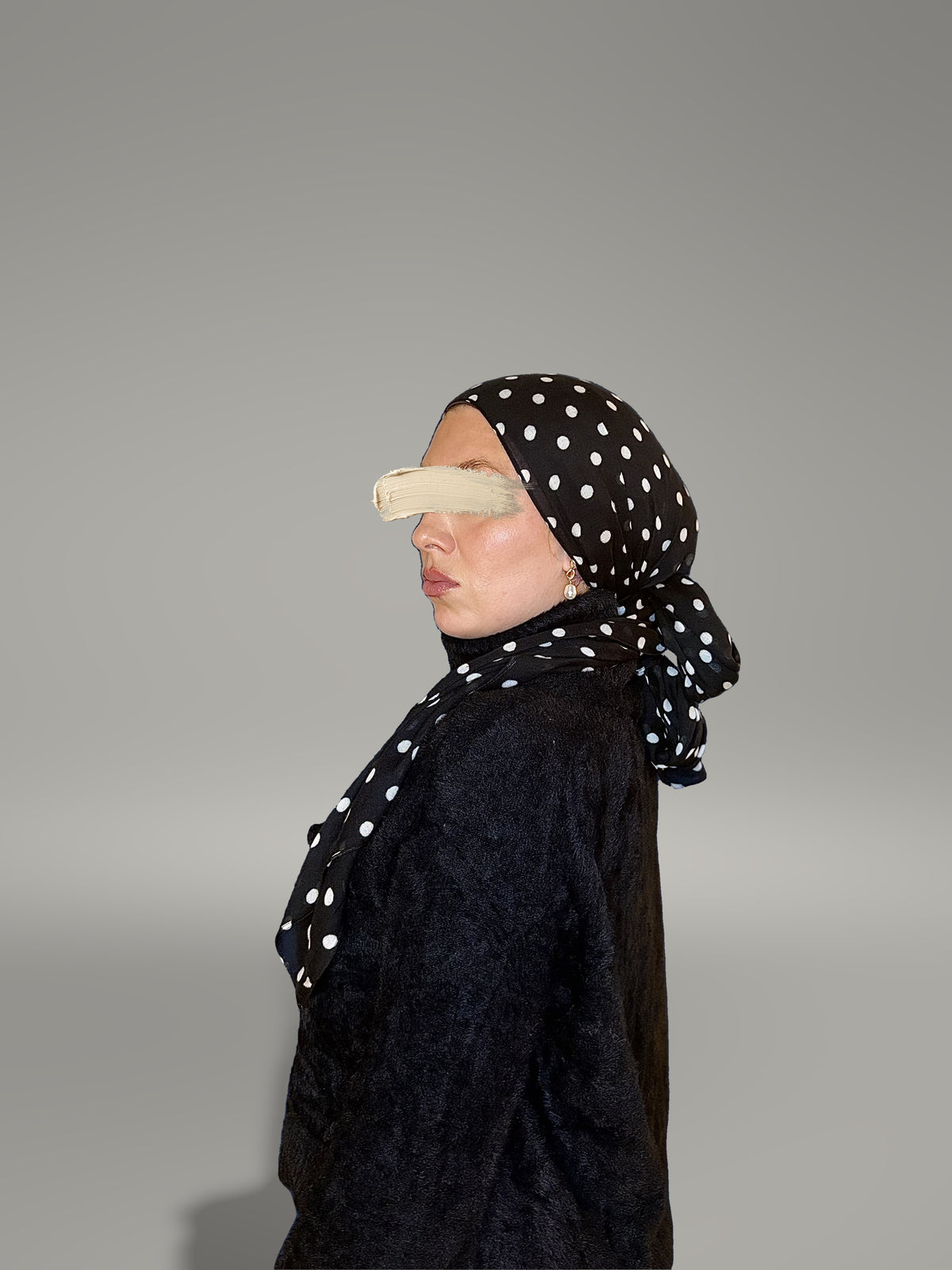 Polka Noir Printed Modal Hijab