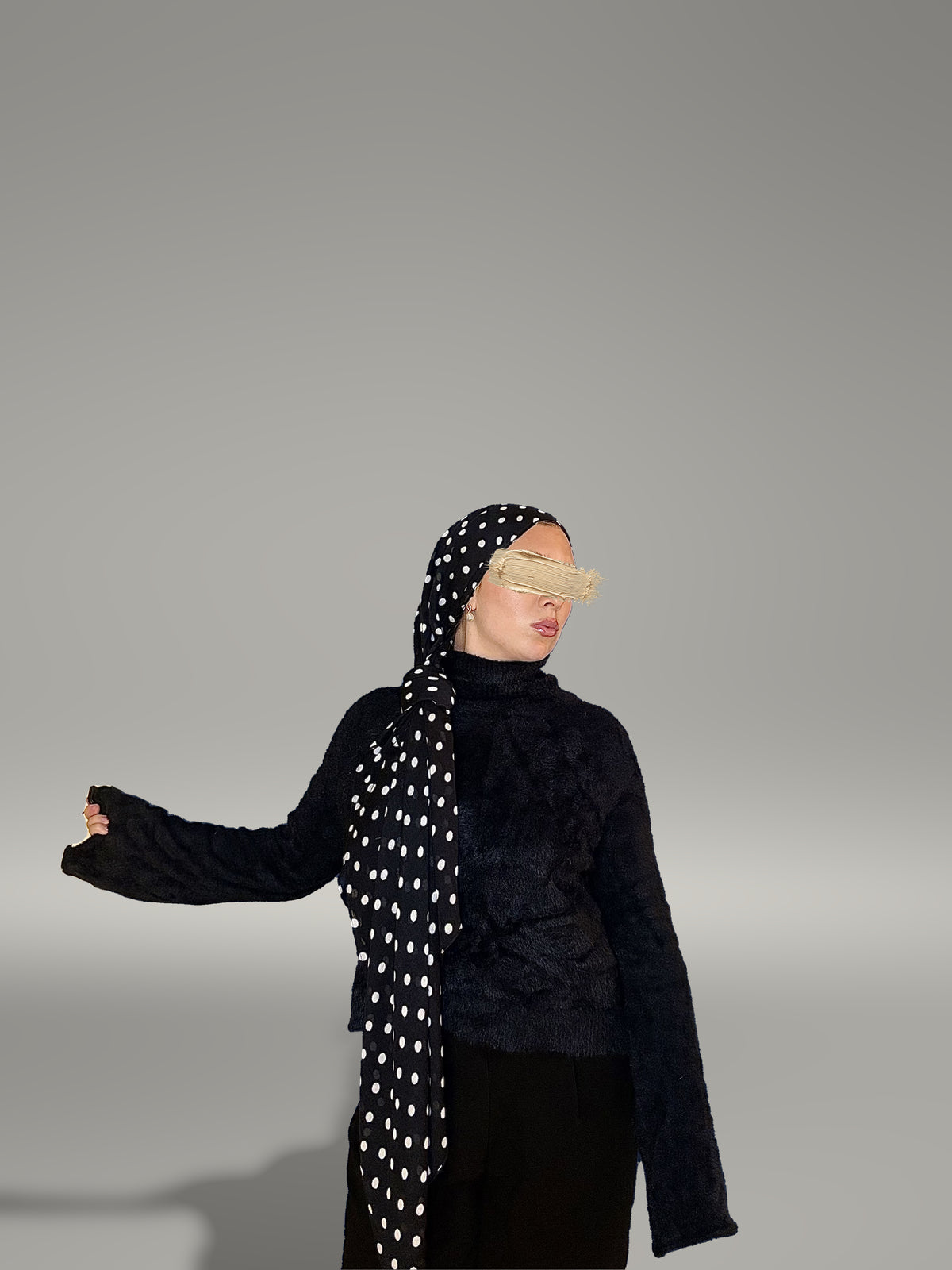 Polka Noir Printed Modal Hijab