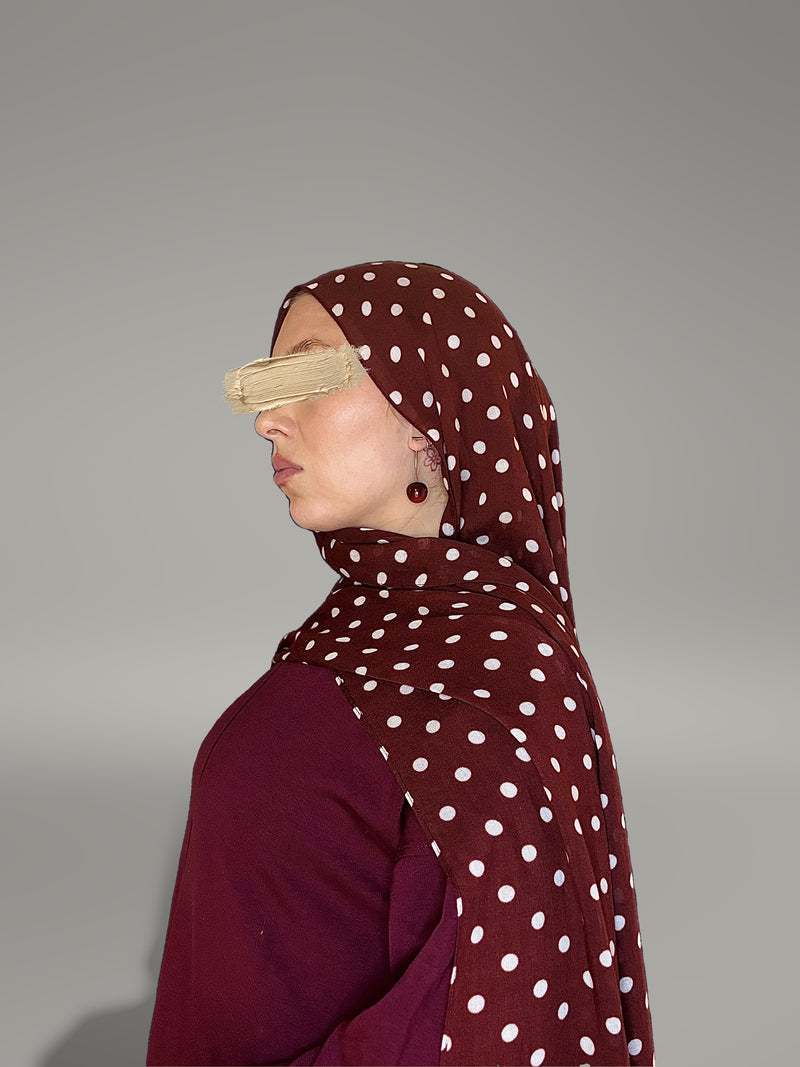 Polka Ruby Printed Modal Hijab
