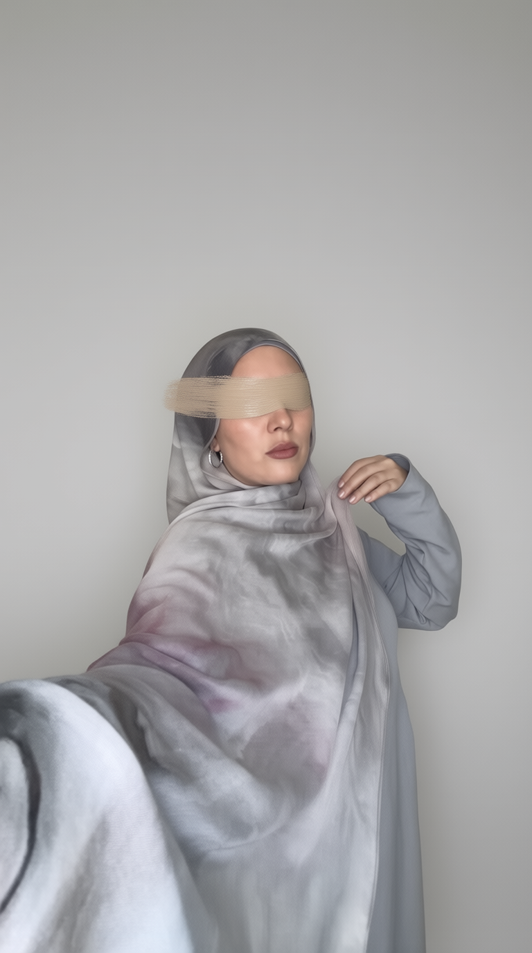 Rose Ash Printed Modal Hijab