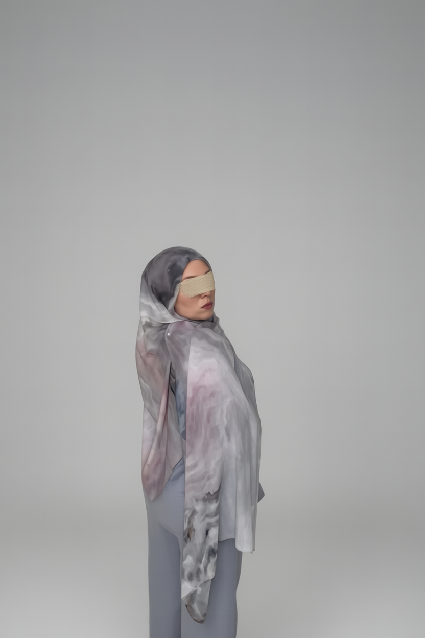Rose Ash Printed Modal Hijab