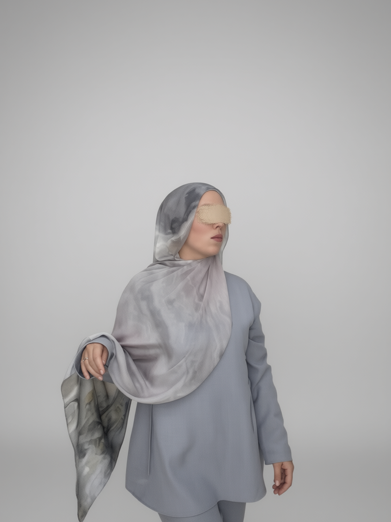 Rose Ash Printed Modal Hijab