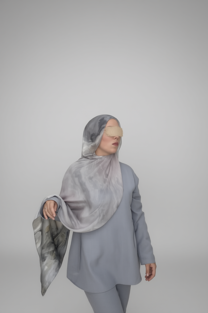Rose Ash Printed Modal Hijab