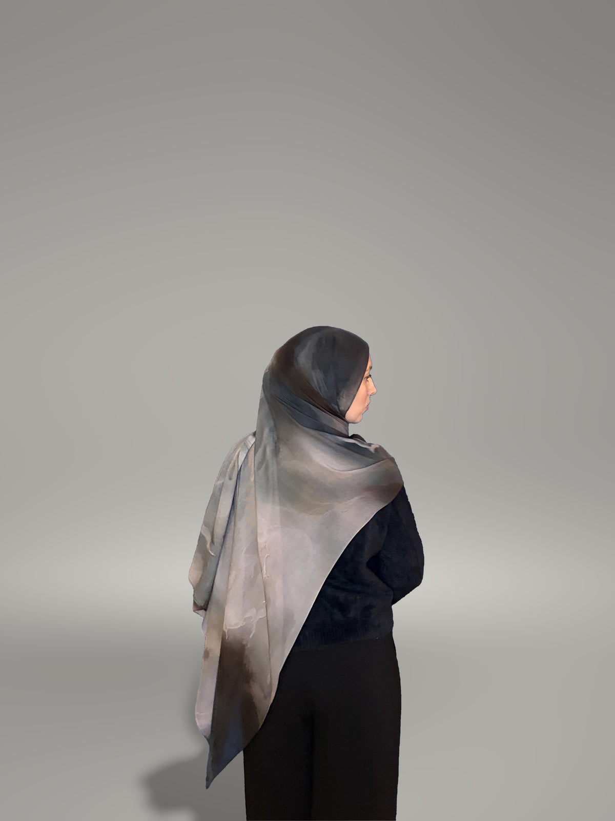 Smoked Onyx Printed Modal Hijab